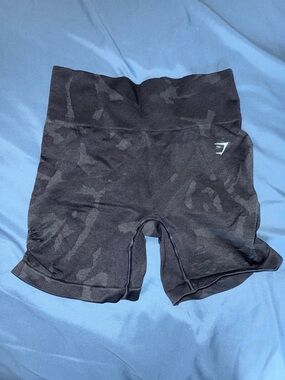 Gymshark Black Camo High-Rise Workout Shorts